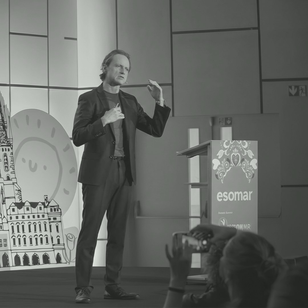 Dr. Frank Buckler on stage at the ESOMAR Congress